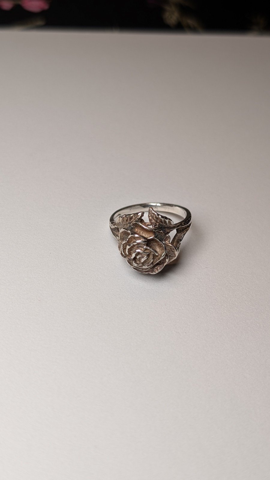 Vintage Sterling Silver Flower Statement Ring | Size M 1/2 | 925 Silver - Image 3