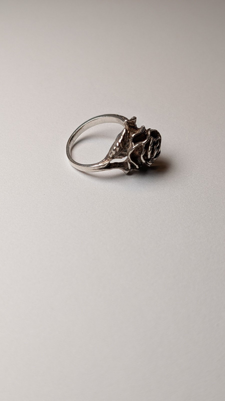 Vintage Sterling Silver Flower Statement Ring | Size M 1/2 | 925 Silver - Image 4