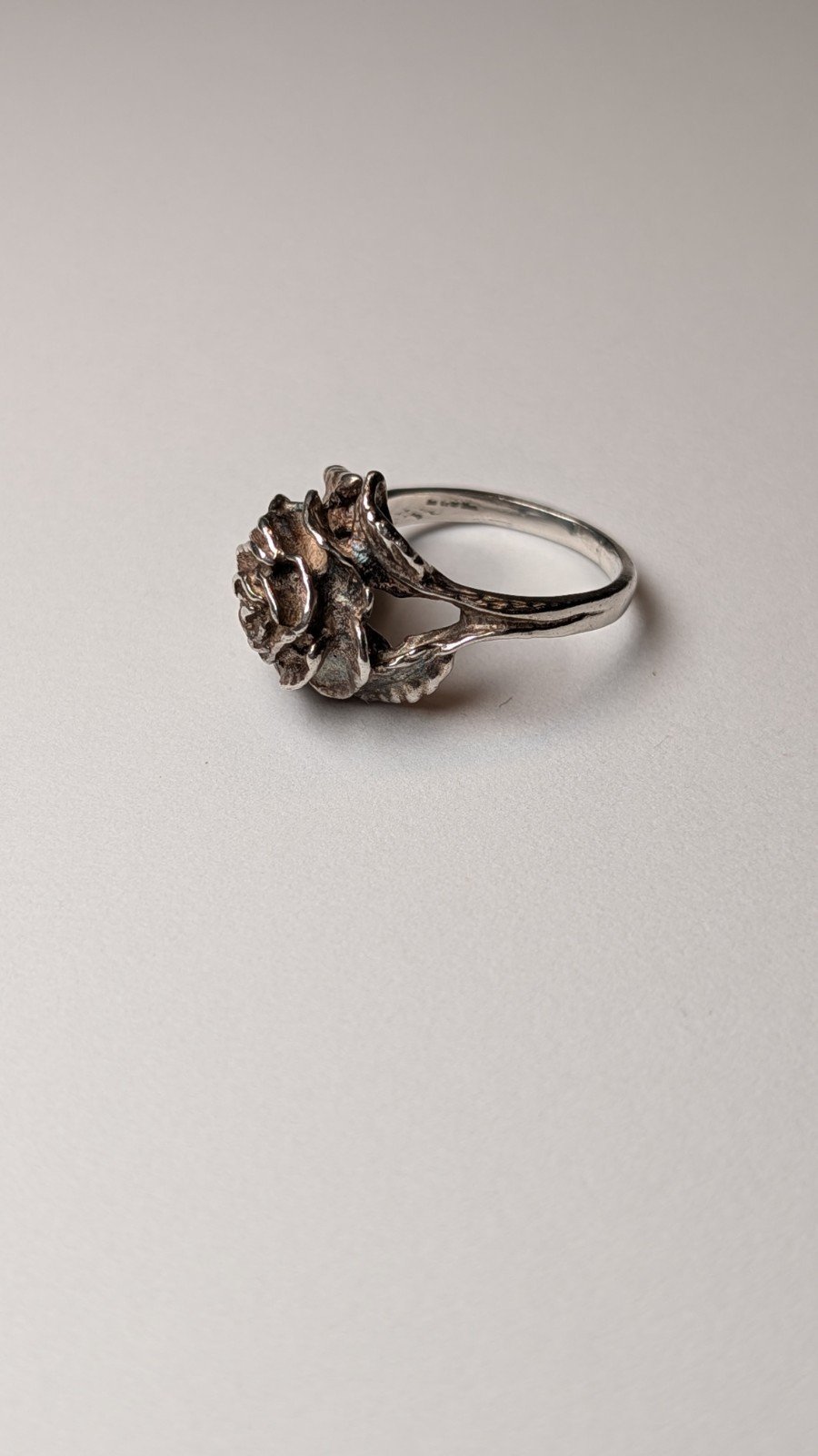 Vintage Sterling Silver Flower Statement Ring | Size M 1/2 | 925 Silver - Image 5