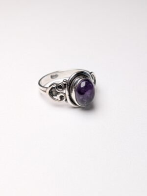Vintage Sterling Silver Amethyst Ring | Size L 1/2 | 925 Silver Amethyst Ring