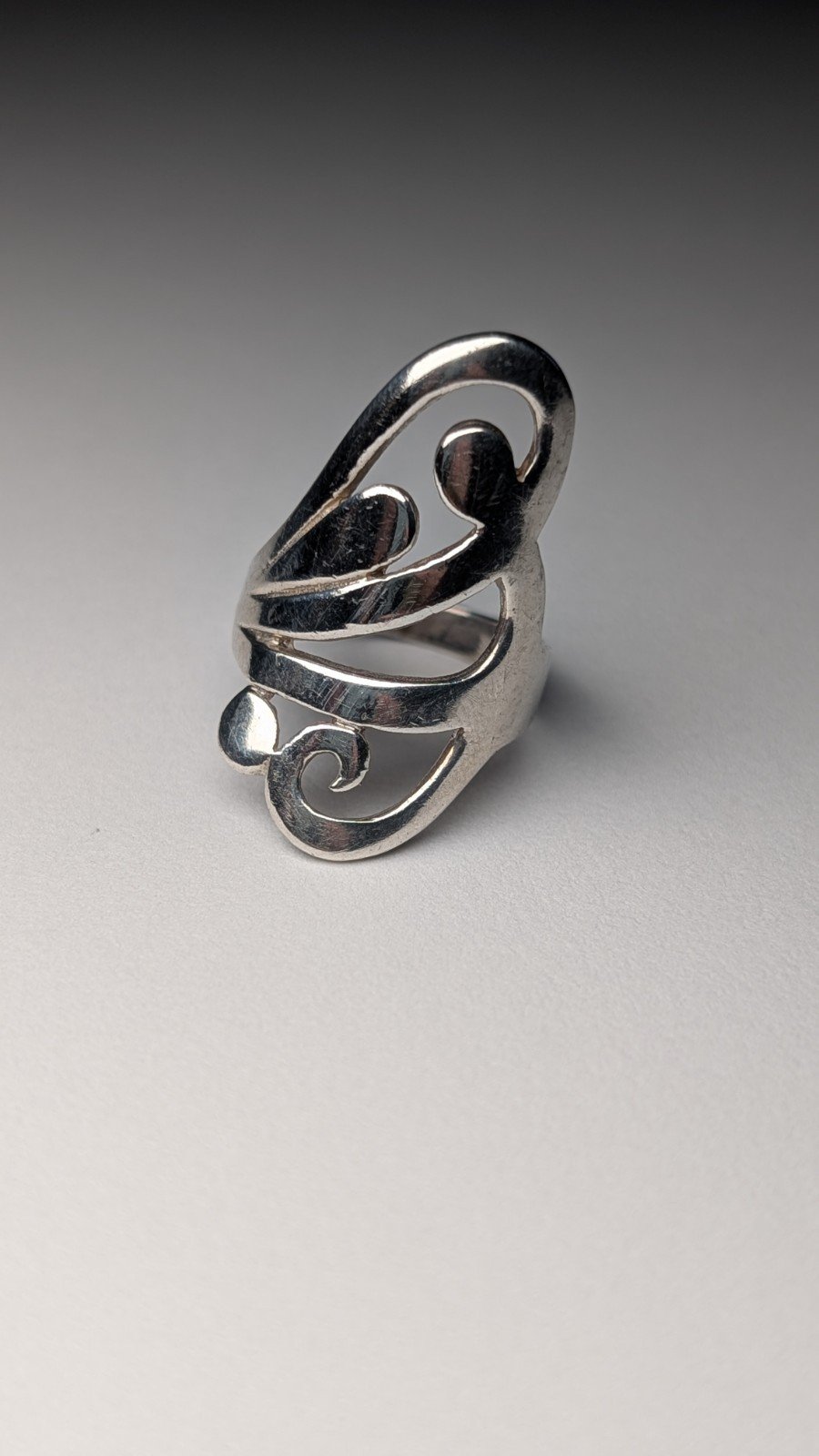 Vintage Sterling Silver Cocktail Ring | Size L 1/2 | 925 Silver - Image 2