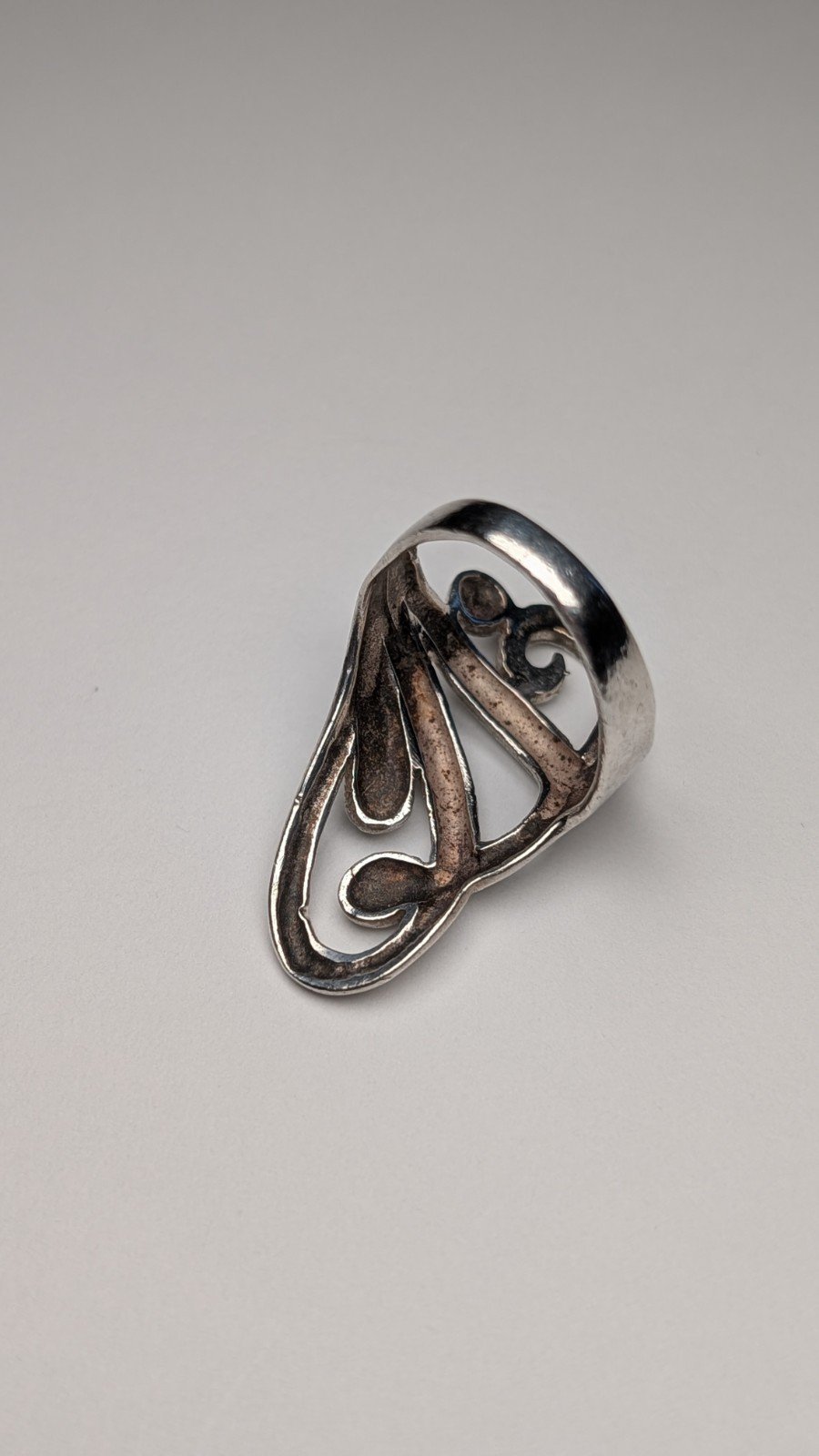 Vintage Sterling Silver Cocktail Ring | Size L 1/2 | 925 Silver - Image 3