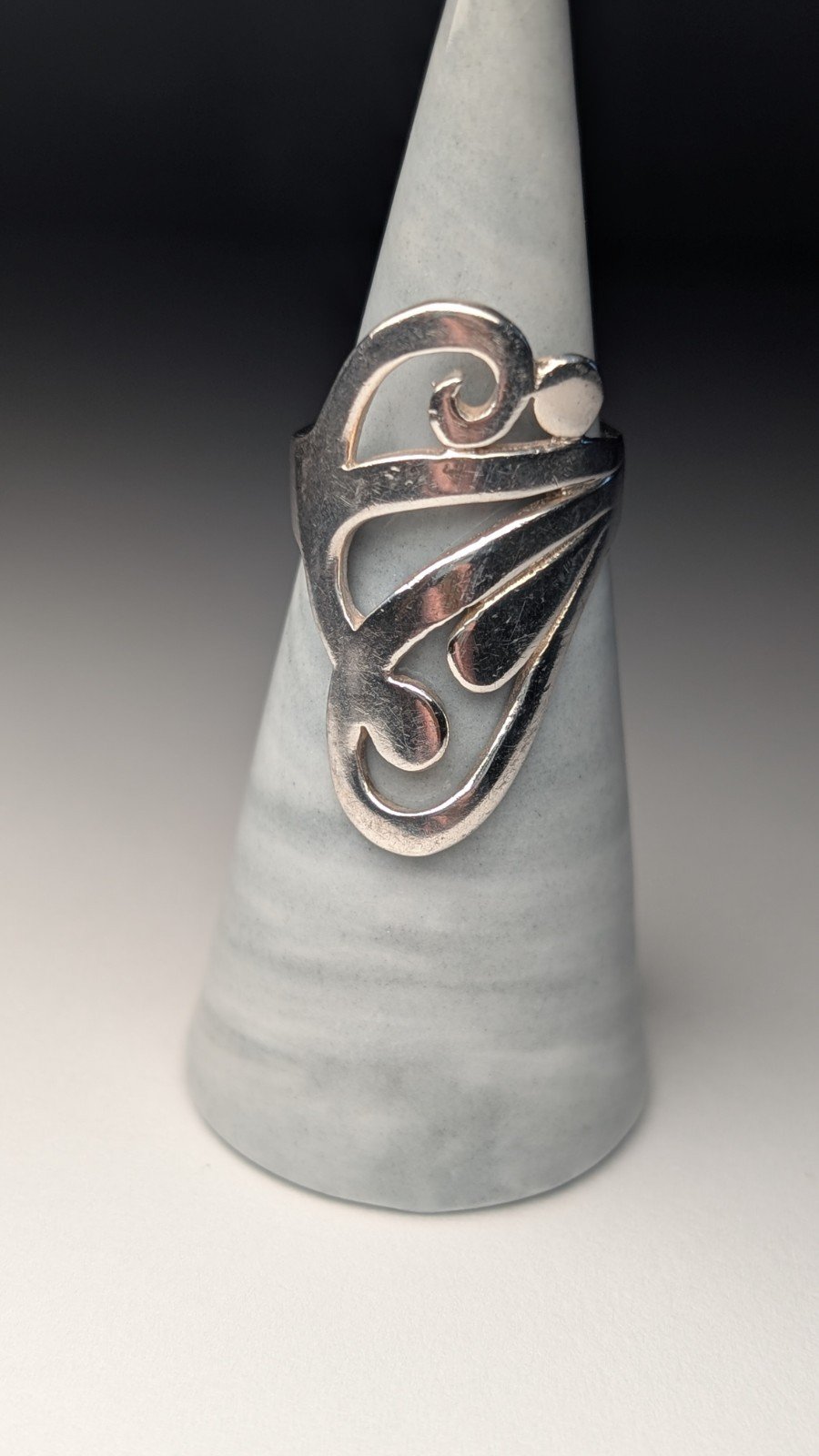 Vintage Sterling Silver Cocktail Ring | Size L 1/2 | 925 Silver - Image 8