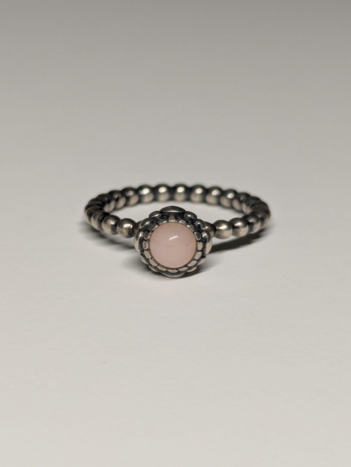 Genuine Pandora Sterling Silver Pink Opal October Birthstone Ring | Size L 1/2 - Image 2