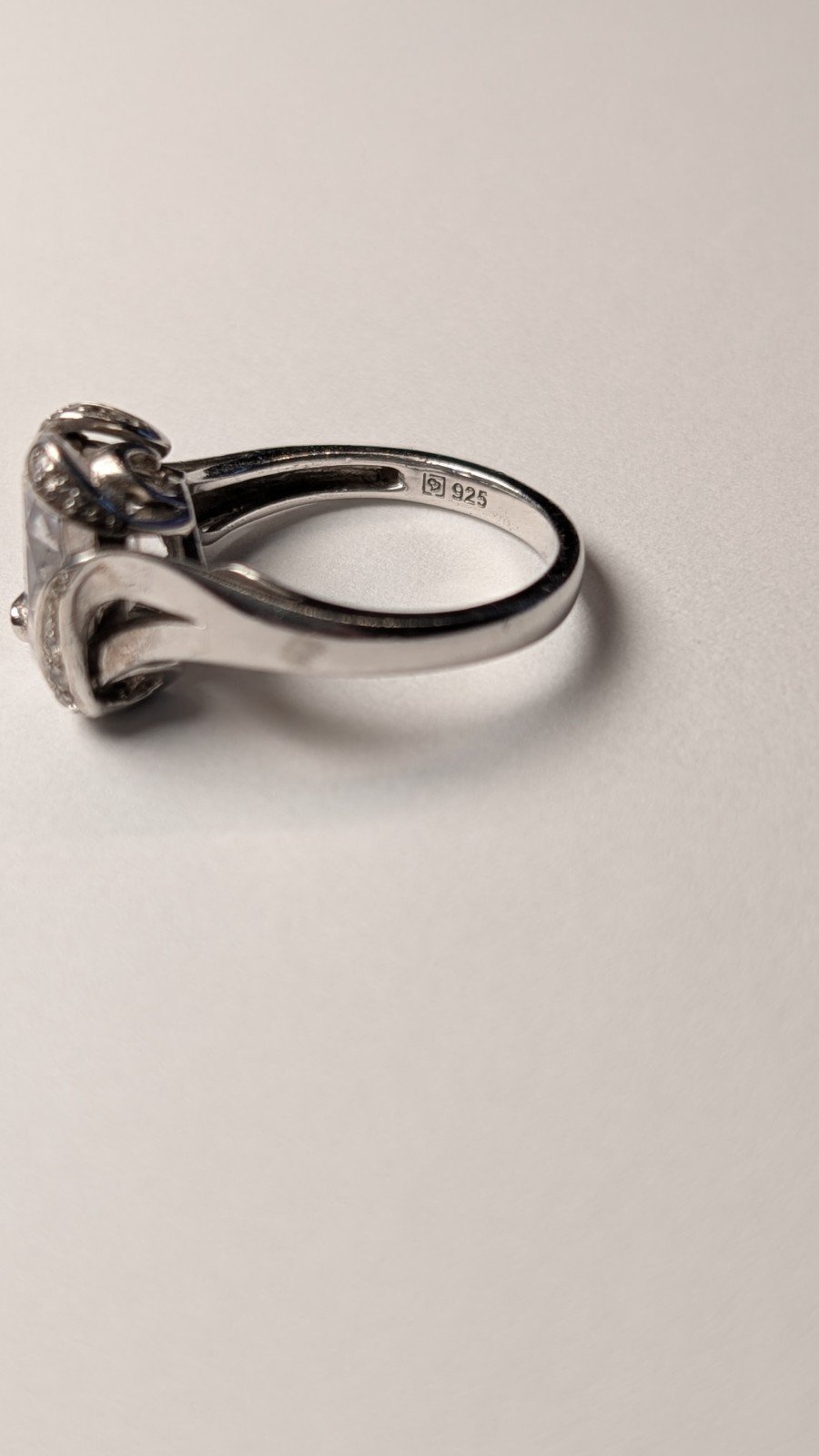 Vintage Sterling Silver Clear Gemstone Ring | Size N 1/2 | 925 Silver - Image 5