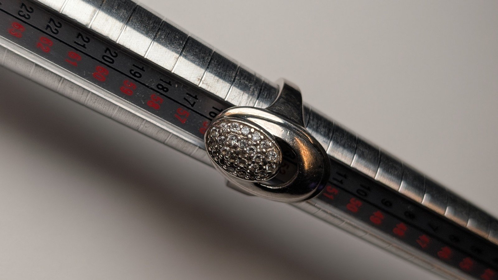 Vintage Sterling Silver Clear CZ Statement Ring | Size N 1/2 | 925 - Image 10