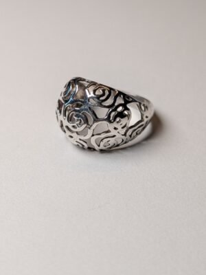 Vintage Sterling Silver Openwork Cocktail Ring | Size N 1/2 | 925 Silver