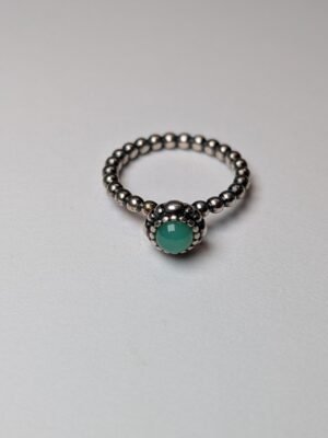 Pandora Sterling Silver Green Chrysoprase May Birthstone Ring | Size L 1/2