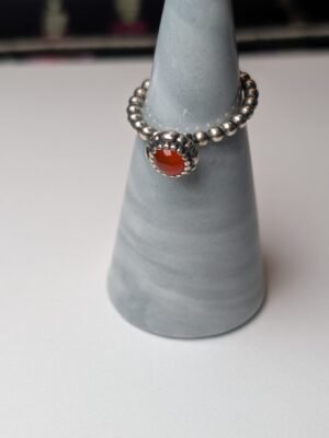Genuine Pandora Sterling Silver July Birthstone Carnelian Ring | Size M