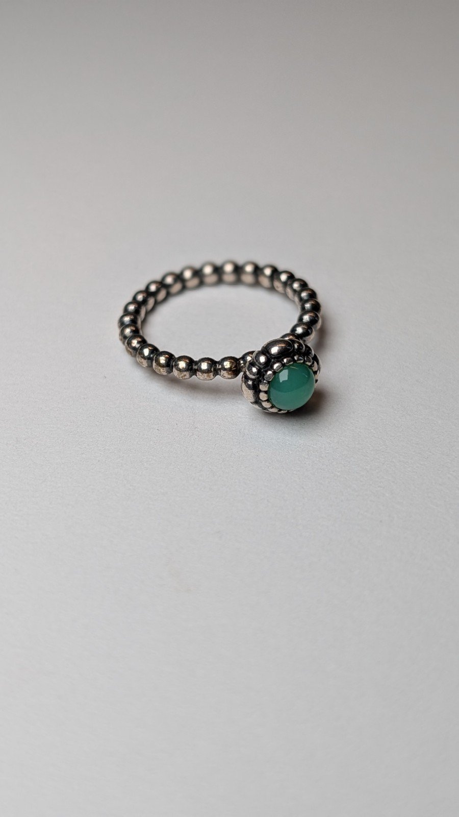 Pandora Sterling Silver Green Chrysoprase May Birthstone Ring | Size L 1/2 - Image 5