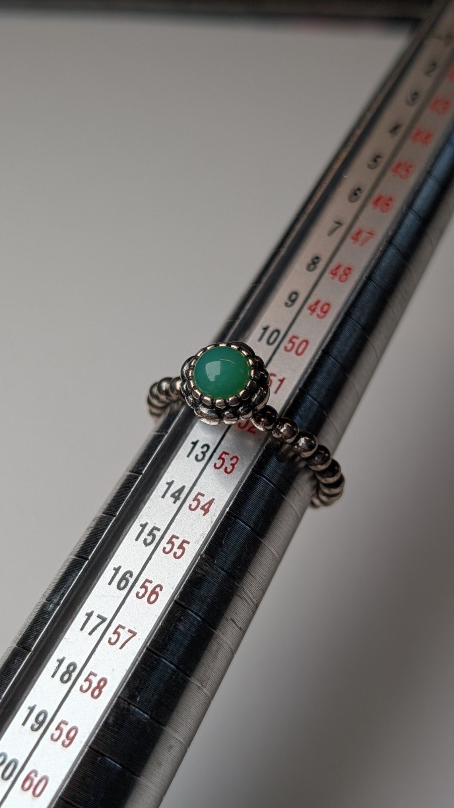 Pandora Sterling Silver Green Chrysoprase May Birthstone Ring | Size L 1/2 - Image 8