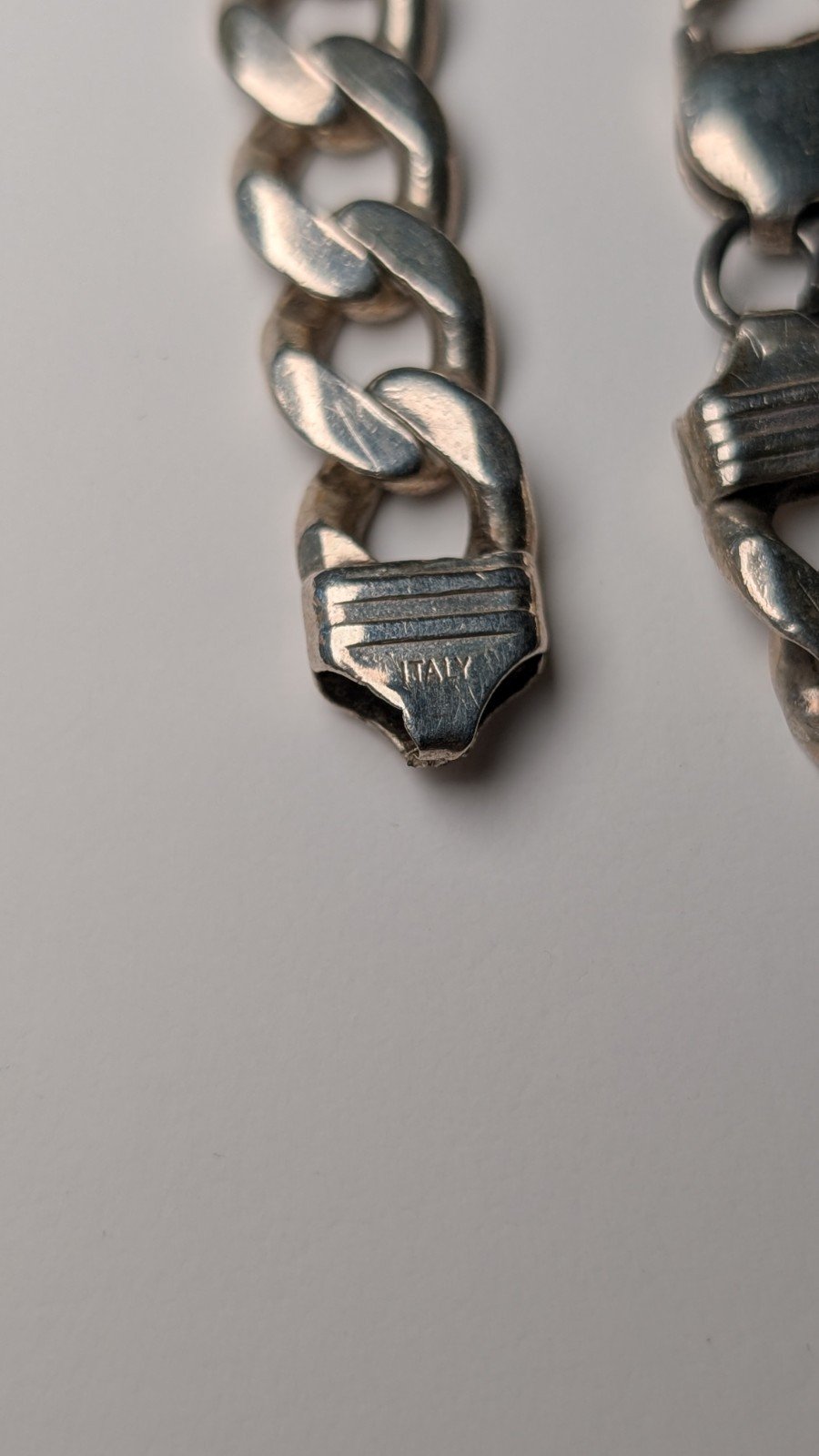 Vintage Sterling Silver Curb Link ID Bracelet Chain | 22cm | 44.29g - Image 3