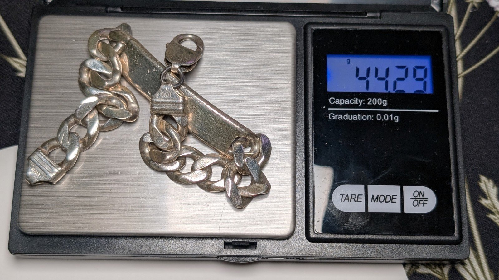 Vintage Sterling Silver Curb Link ID Bracelet Chain | 22cm | 44.29g - Image 8