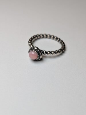 Genuine Pandora Sterling Silver Pink Opal October Birthstone Ring | Size L 1/2