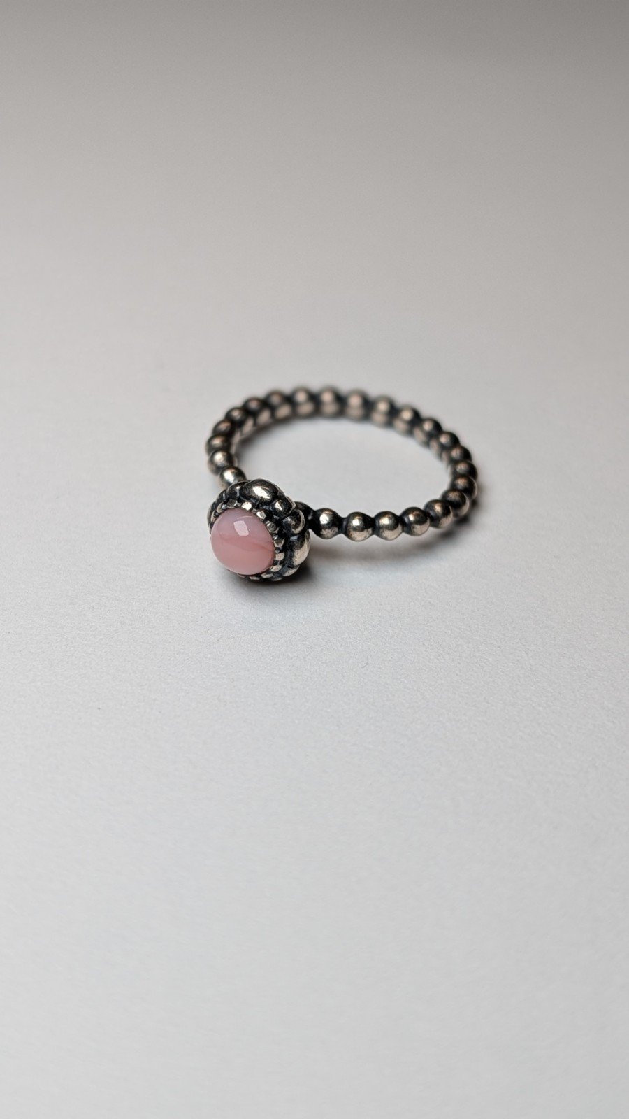 Genuine Pandora Sterling Silver Pink Opal October Birthstone Ring | Size L 1/2