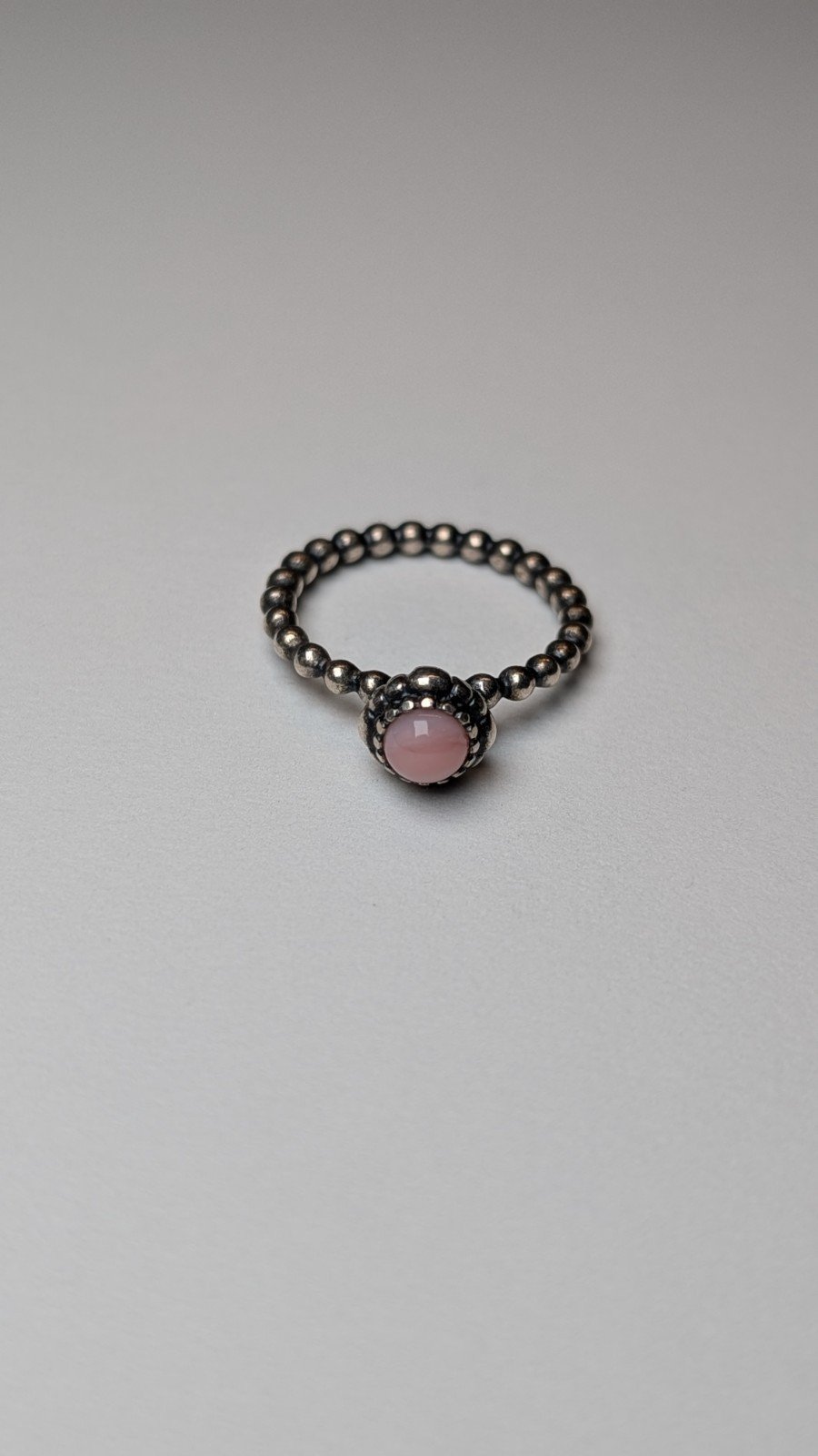 Genuine Pandora Sterling Silver Pink Opal October Birthstone Ring | Size L 1/2 - Image 2
