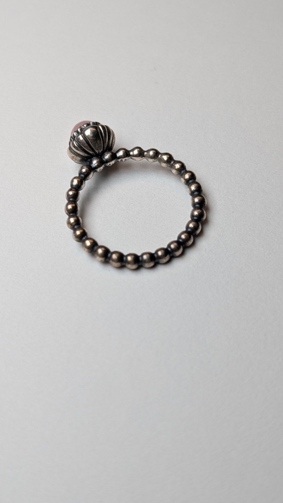 Genuine Pandora Sterling Silver Pink Opal October Birthstone Ring | Size L 1/2 - Image 3