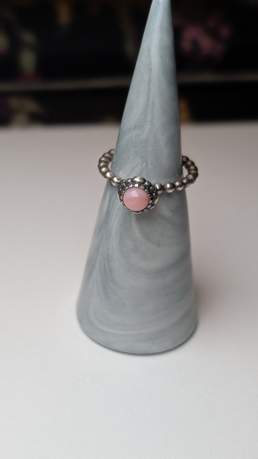 Genuine Pandora Sterling Silver Pink Opal October Birthstone Ring | Size L 1/2 - Image 4