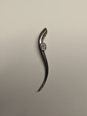 Vintage Sterling Silver Horn Type Pendant With CZ Stone | 925 Silver