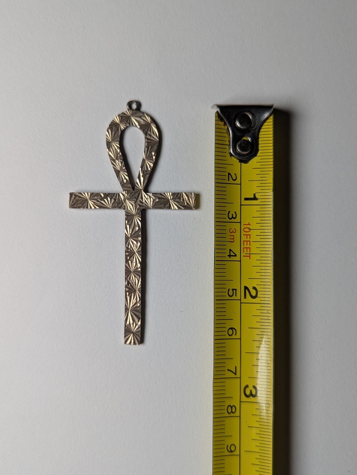 Vintage Sterling Silver Egyptian Ankh Key Of Life Pendant | 6.66g | 6cm | 925 - Image 2