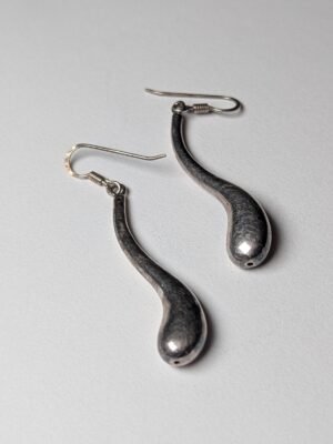 Vintage Sterling Silver Droplet Earrings | 925 Silver Earrings