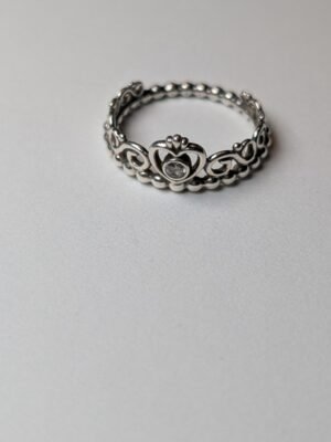 Genuine Pandora Sterling Silver Princess Tiara Crown Ring | Size Q | S925