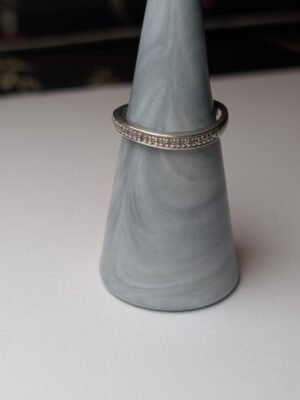 Vintage Sterling Silver Wavey Band Ring | Size Q 1/2 | 925 Silver