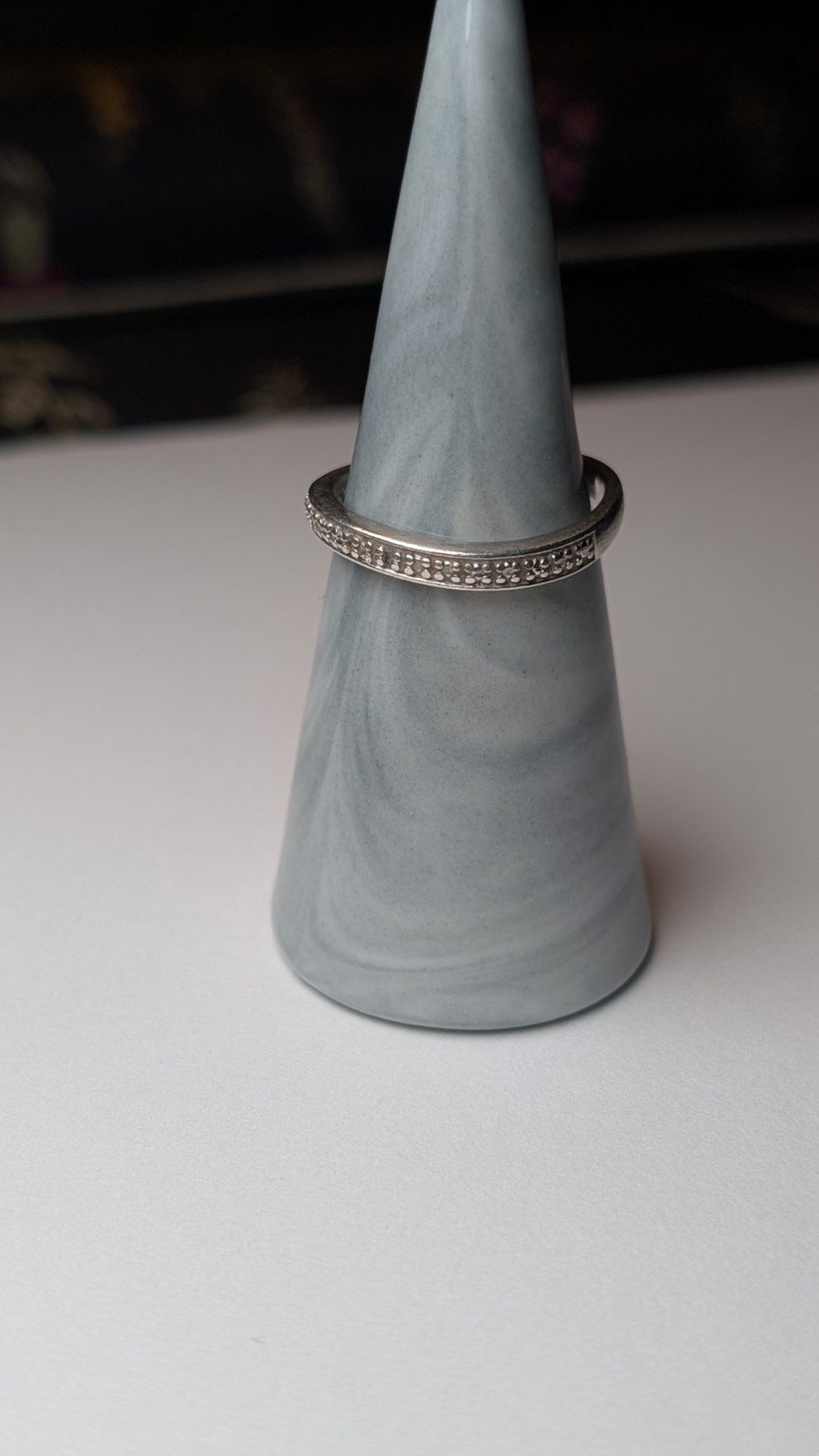 Vintage Sterling Silver Wavey Band Ring | Size Q 1/2 | 925 Silver