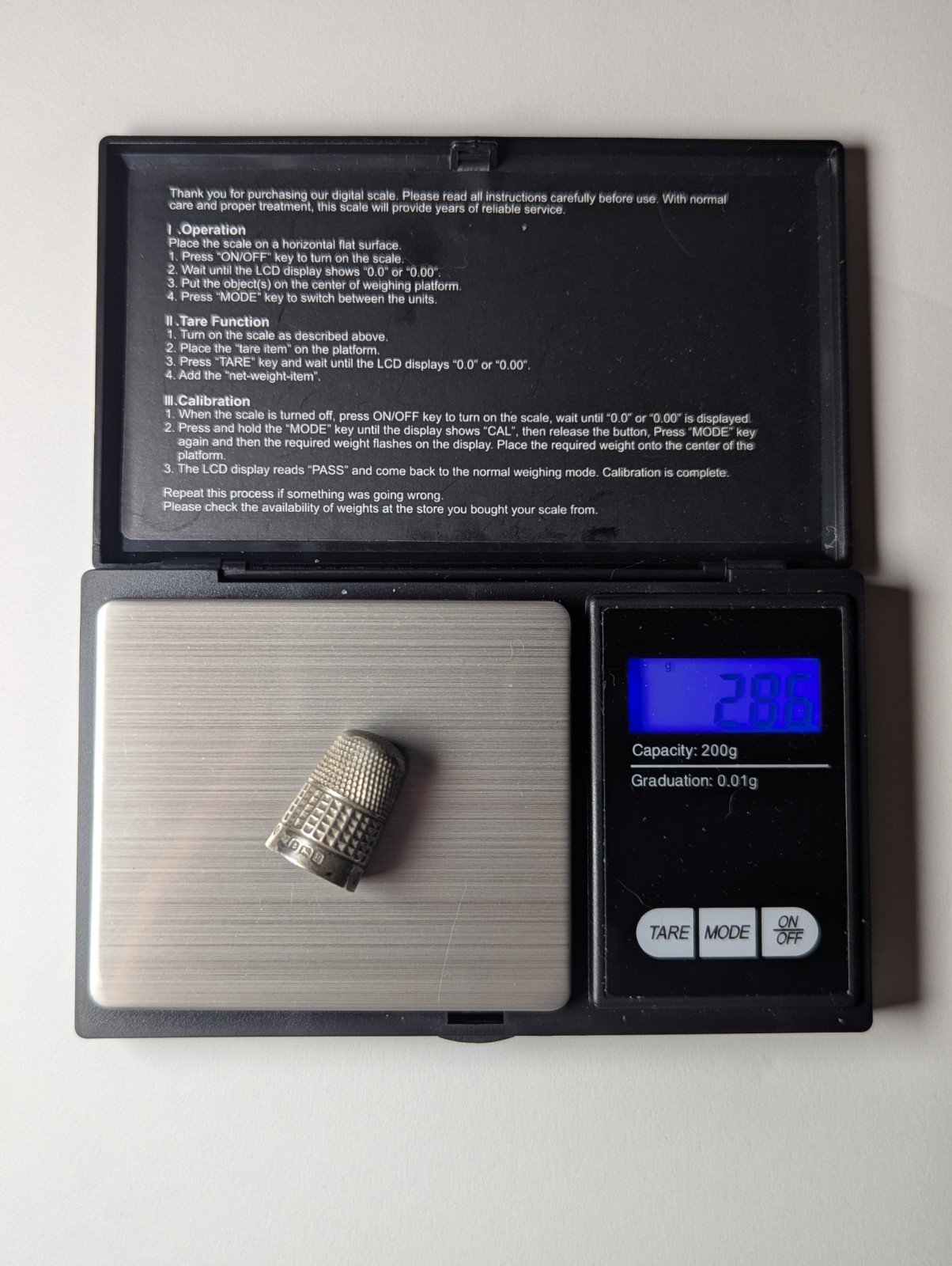 Vintage / Antique Sterling Silver Thimble Squares & Dots Design | Weight: 2.86g - Image 5