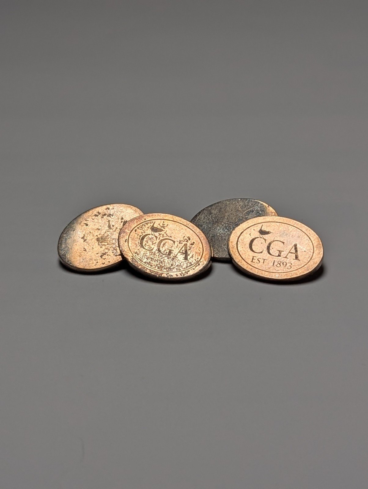 Vintage Sterling Silver Oval CGA EST 1893 Mens Cufflinks | 925 Silver - Image 2