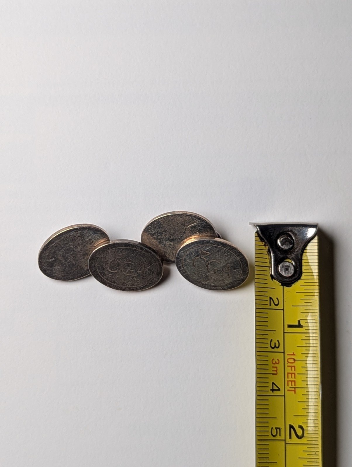 Vintage Sterling Silver Oval CGA EST 1893 Mens Cufflinks | 925 Silver - Image 4