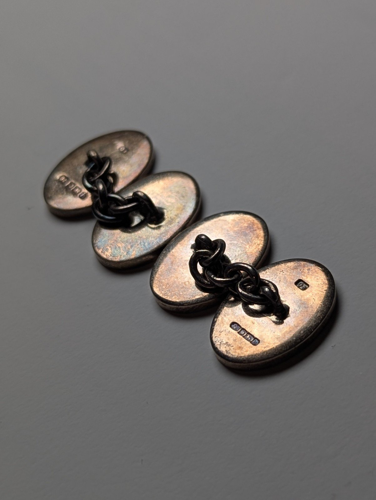 Vintage Sterling Silver Oval CGA EST 1893 Mens Cufflinks | 925 Silver - Image 5