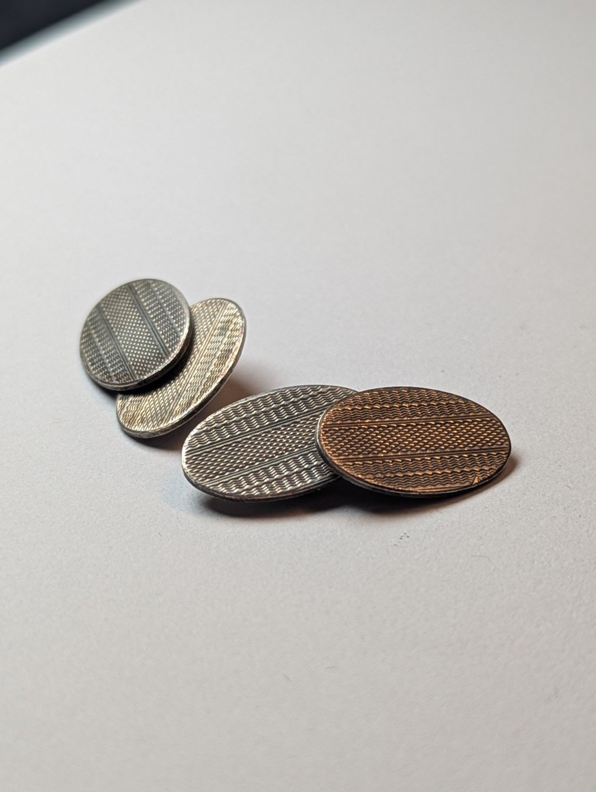 Vintage Sterling Silver Oval Mens Cufflinks | 925 Silver | Simple Design Clean