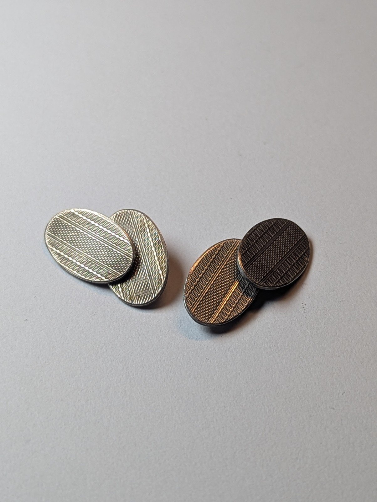 Vintage Sterling Silver Oval Mens Cufflinks | 925 Silver | Simple Design Clean - Image 2