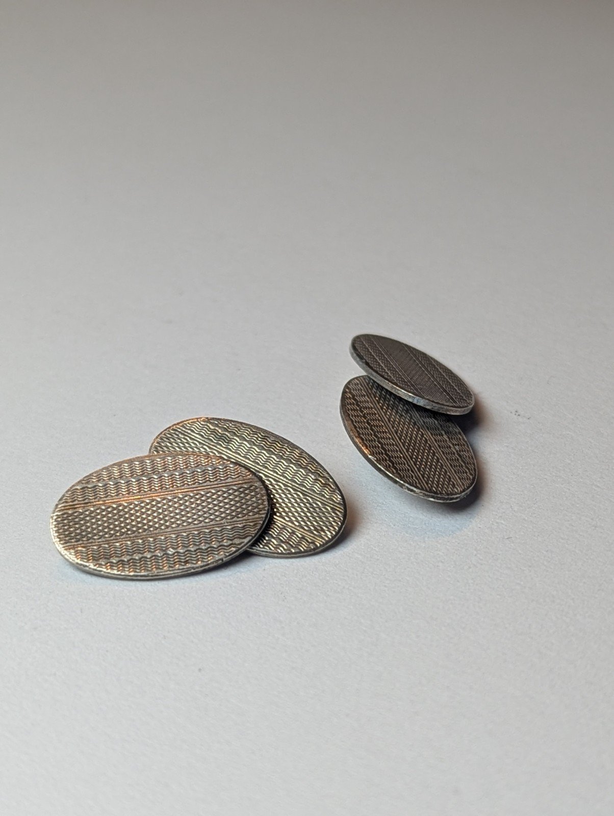 Vintage Sterling Silver Oval Mens Cufflinks | 925 Silver | Simple Design Clean - Image 4