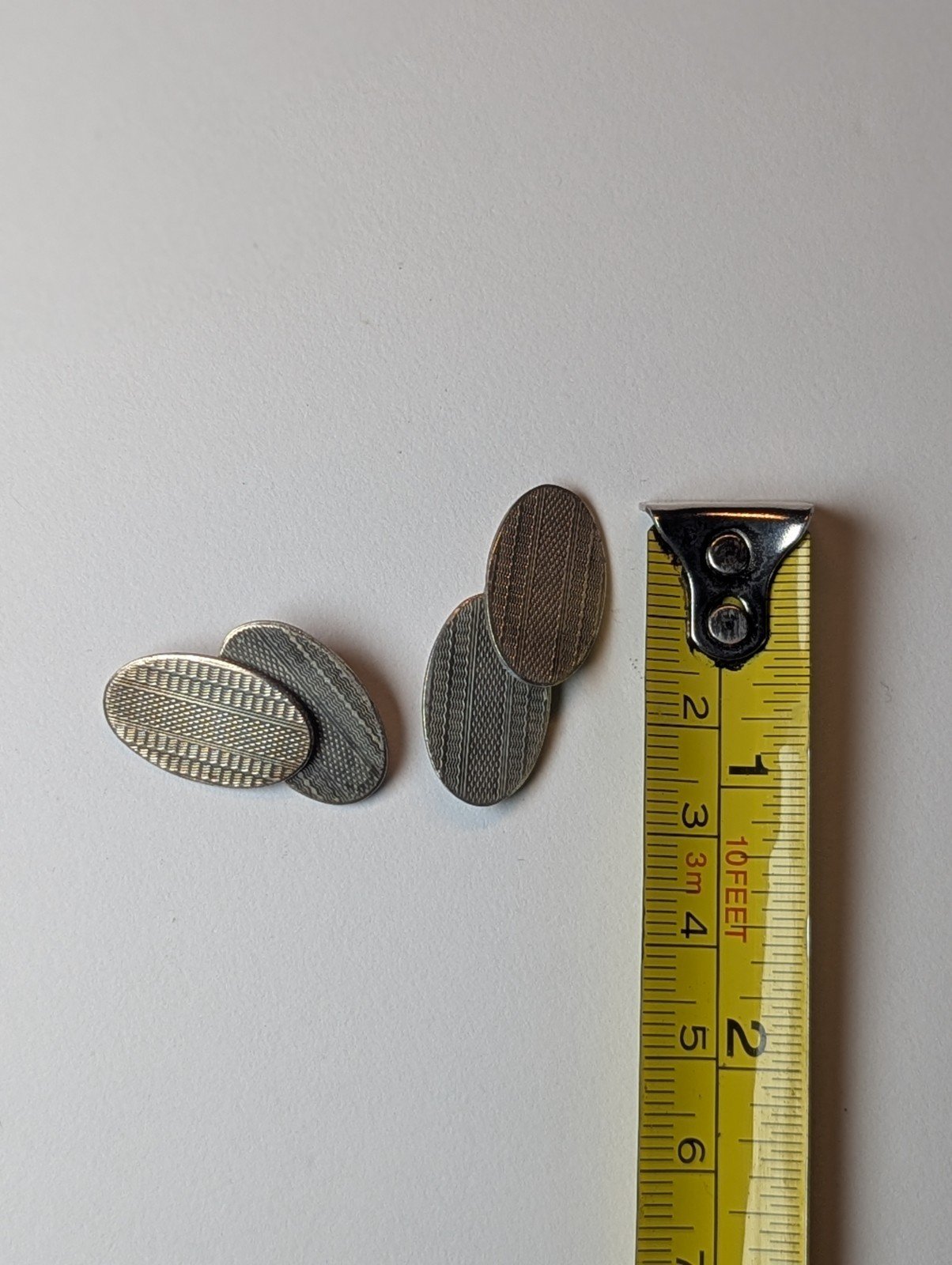 Vintage Sterling Silver Oval Mens Cufflinks | 925 Silver | Simple Design Clean - Image 5