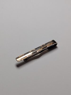 Vintage Sterling Silver 9ct on Silver Mens Tie Clip | 925 Silver Mens Tie Pin
