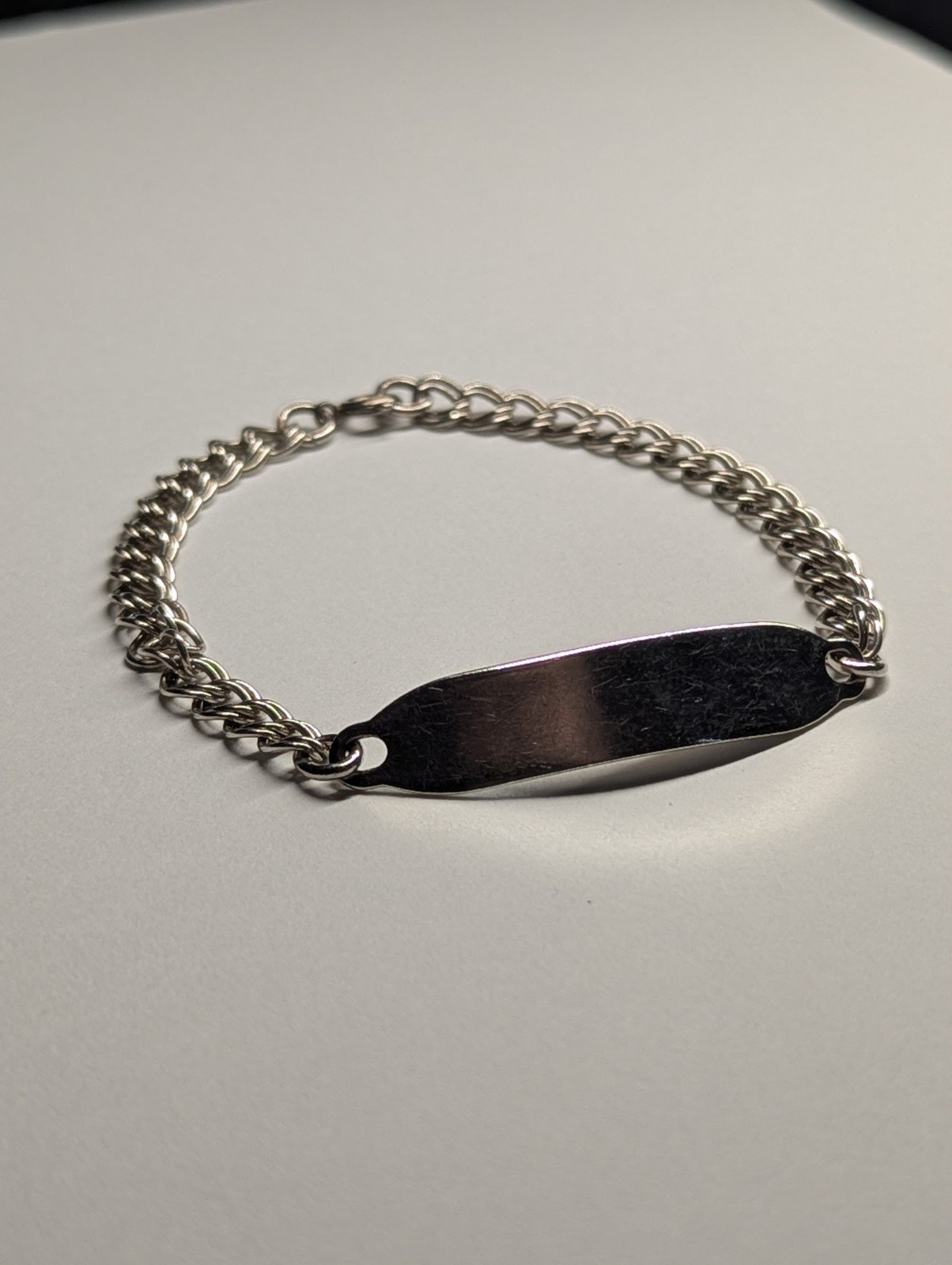 Vintage Sterling Silver Double Link ID Bracelet Chain | 18cm | Weight: 6.72g