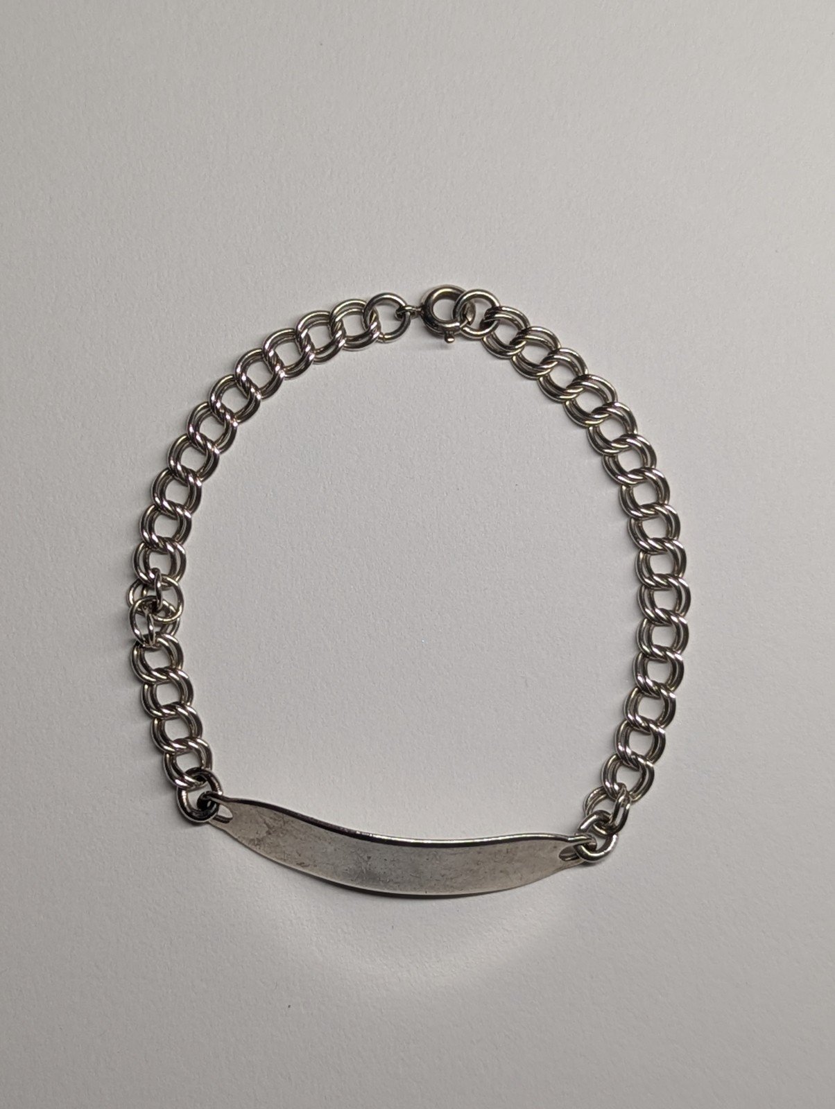 Vintage Sterling Silver Double Link ID Bracelet Chain | 18cm | Weight: 6.72g - Image 2