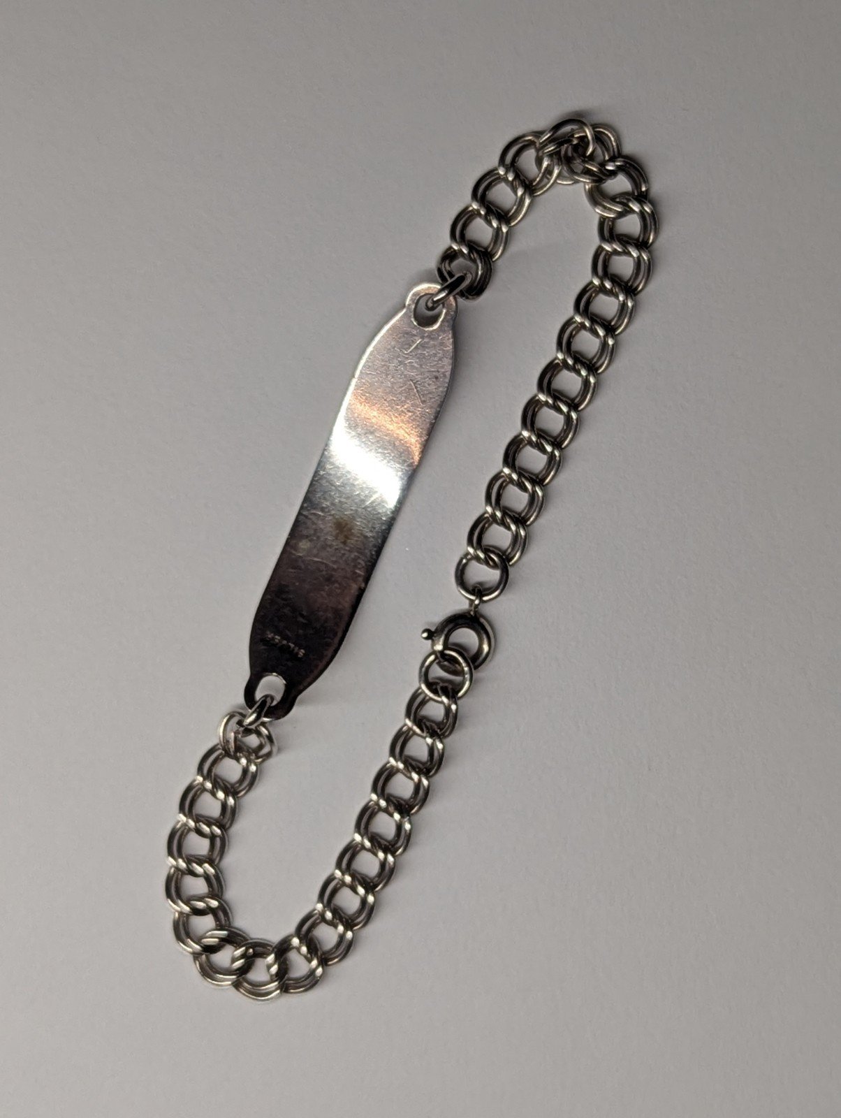 Vintage Sterling Silver Double Link ID Bracelet Chain | 18cm | Weight: 6.72g - Image 4