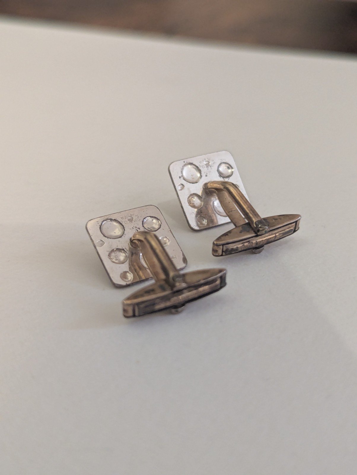 Vintage 9ct Gold On Sterling Silver Mens Cuff Links | 9ct Gold & 925 Silver - Image 4