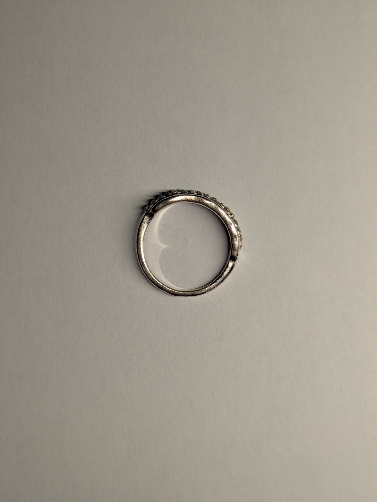 Costume Jewellery Feather And Cz Stones Silver Tone Ring Size R - Image 2