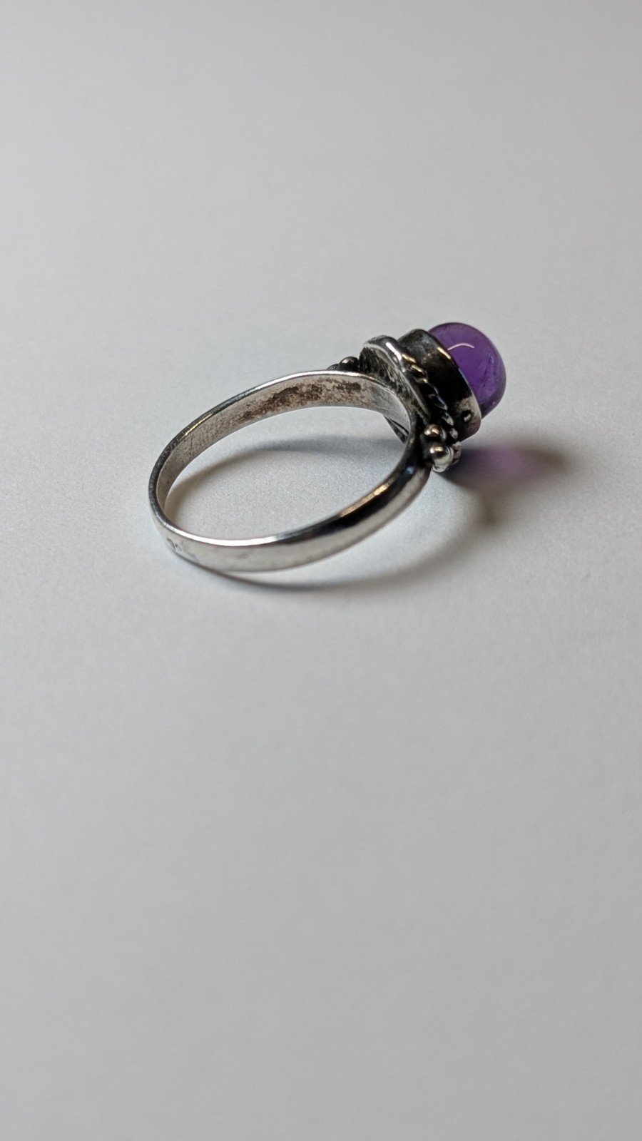 Vintage Sterling Silver Amethyst Ring | Size N | 925 Silver Amethyst Ring - Image 4