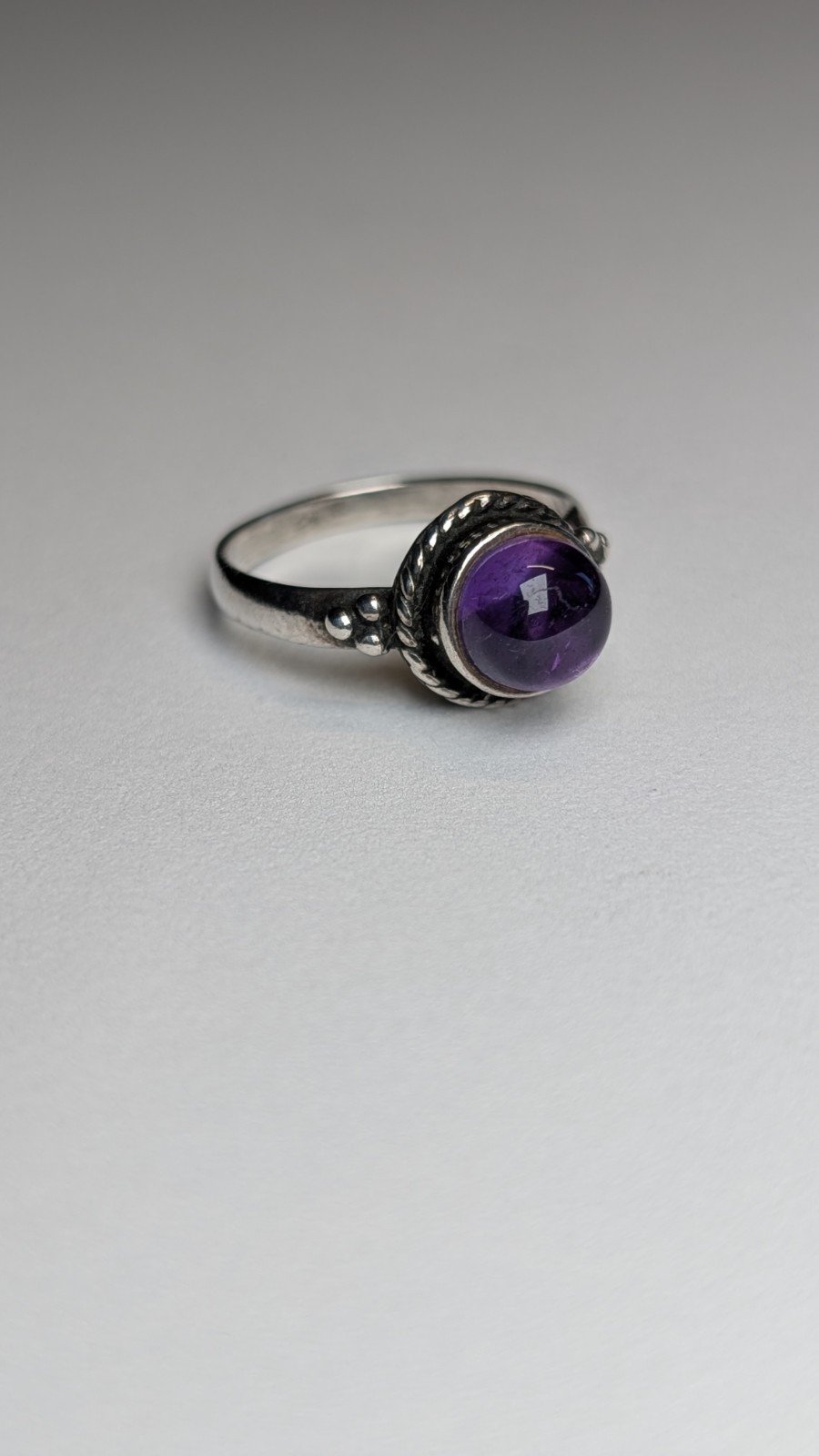 Vintage Sterling Silver Amethyst Ring | Size N | 925 Silver Amethyst Ring - Image 8