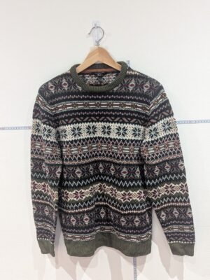 Vintage Cedarwood State Green Christmas Style Jumper Size Medium Long Sleeve