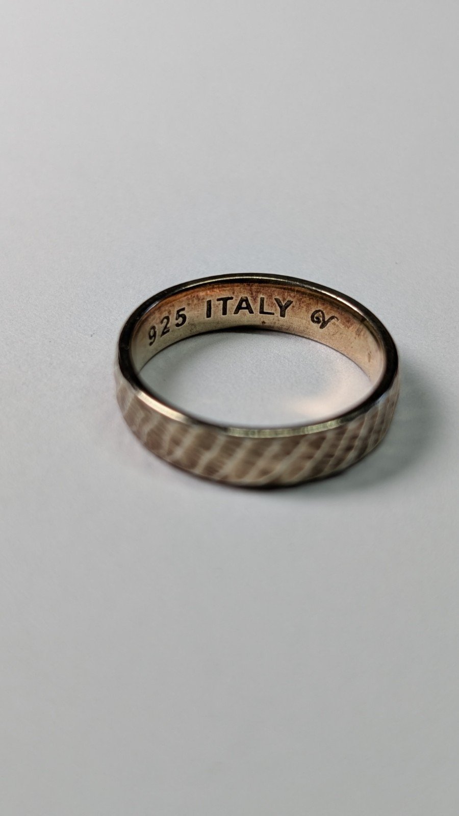 Vintage Gold Plated Sterling Silver Textured Ring | Size O 1/2 | Made In Italy - Image 2