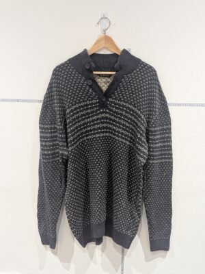 Vintage Kings Road Mens Dark Blue Jumper Cardigan Double Extra Large XXL