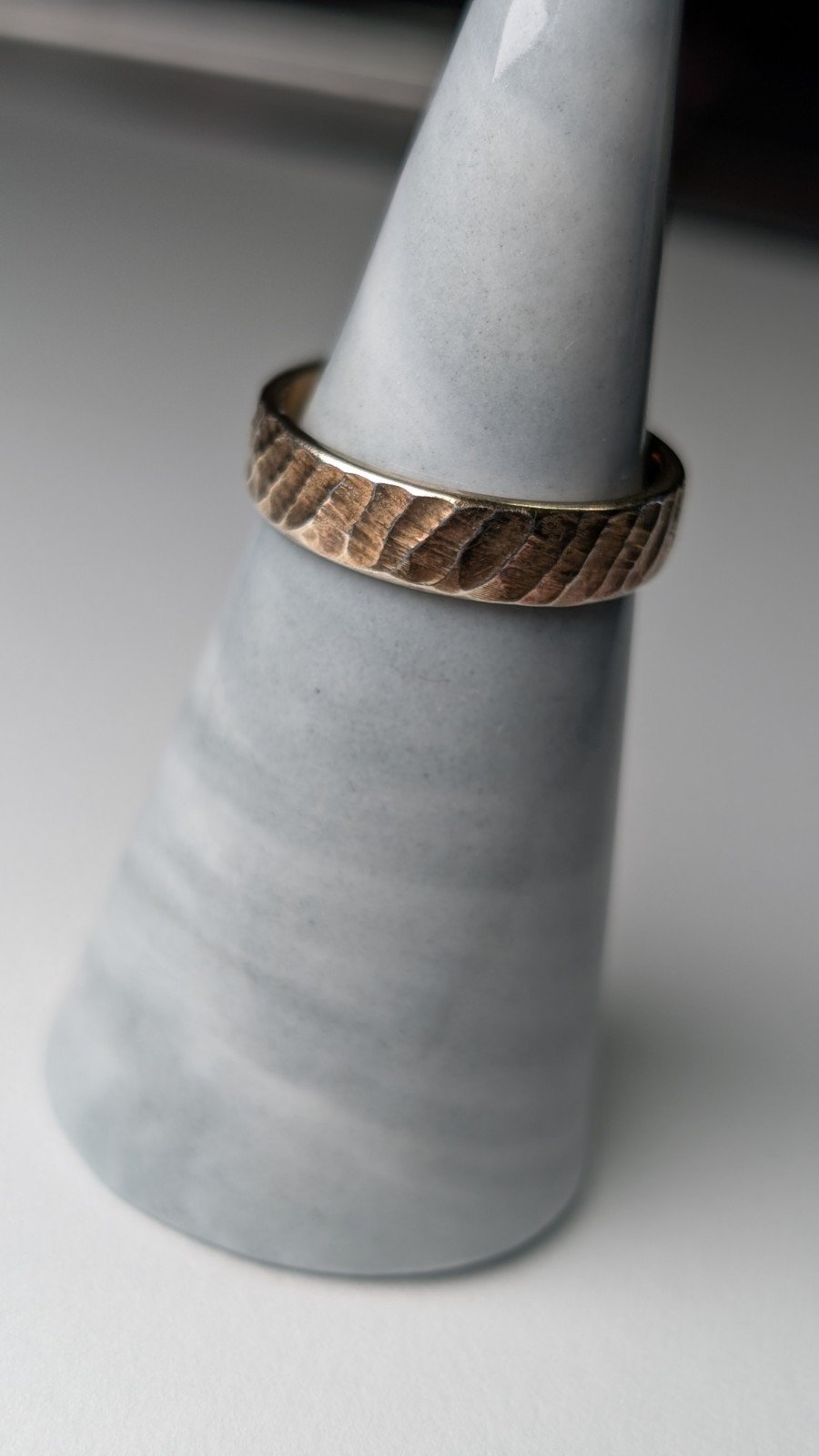 Vintage Gold Plated Sterling Silver Textured Ring | Size O 1/2 | Made In Italy - Image 5