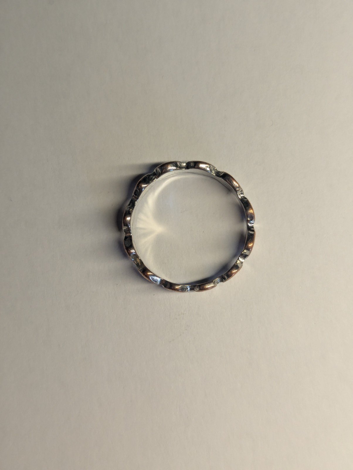 Costume Jewellery Silver Tone Ring Size R - Image 5