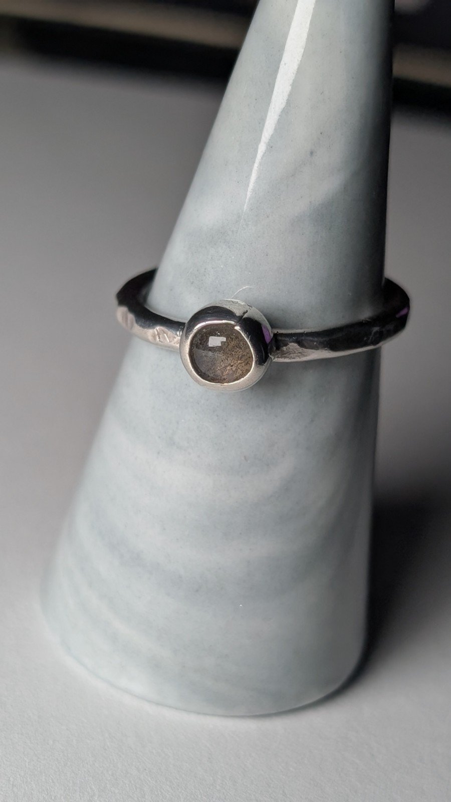 Vintage Sterling Silver Moonstone Ring | Size T 1/2 | 925 Silver